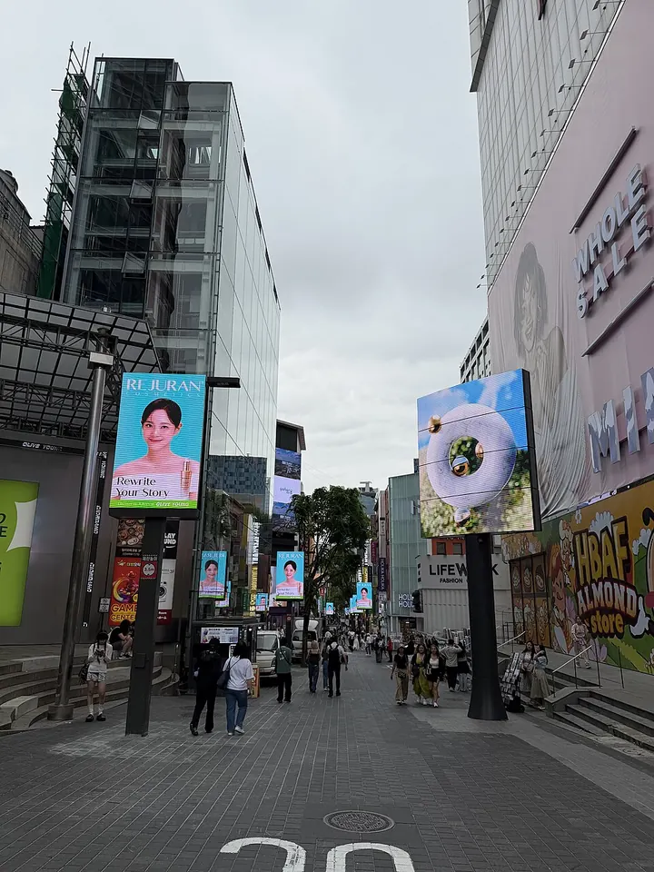 Myeongdong shopping street in Seoul